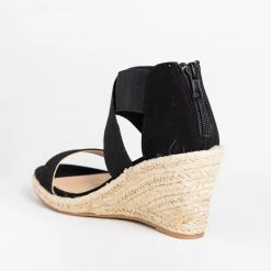 Soda Shoes Newest Arrivals Stretchy Criss Cross Espadrille Wedges