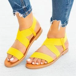 Soho Girls Newest Arrivals Stretchy Criss Cross Summer Sandals