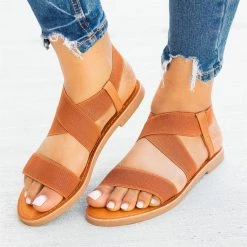 Soho Girls Newest Arrivals Stretchy Criss Cross Summer Sandals