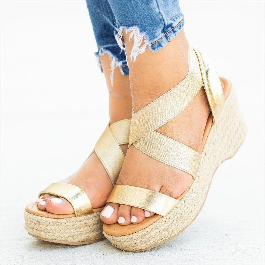 Qupid Shoes Newest Arrivals Stretchy Strap Espadrille Sandal Wedges 3 Qupid Shoes Newest Arrivals Stretchy Strap Espadrille Sandal Wedges
