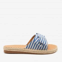 Bella Marie Newest Arrivals Striped Bow Espadrille Sandals