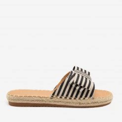 Bella Marie Newest Arrivals Striped Bow Espadrille Sandals