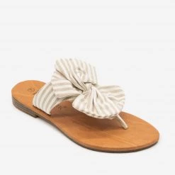 Nature Breeze Striped Bow Sandals Newest Arrivals