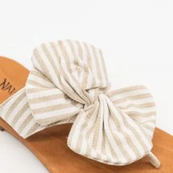 Nature Breeze Striped Bow Sandals Newest Arrivals