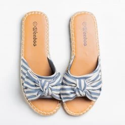 Weeboo Striped Bow Tie Espadrille Sandals