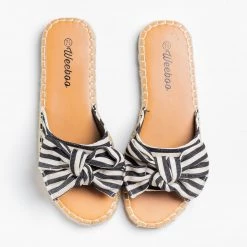 Weeboo Striped Bow Tie Espadrille Sandals 15 Weeboo Striped Bow Tie Espadrille Sandals