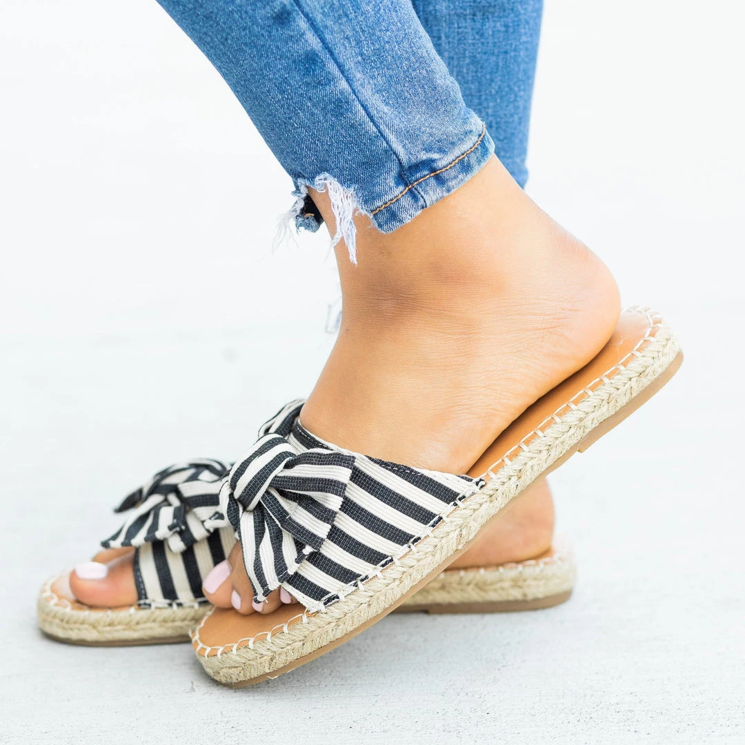 Weeboo Striped Bow Tie Espadrille Sandals 12 Weeboo Striped Bow Tie Espadrille Sandals
