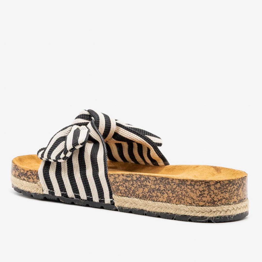 Qupid Shoes Newest Arrivals Striped Cork Espadrille Slides 3 Qupid Shoes Newest Arrivals Striped Cork Espadrille Slides