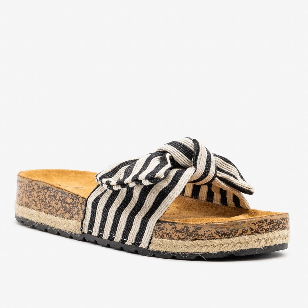Qupid Shoes Newest Arrivals Striped Cork Espadrille Slides 2 Qupid Shoes Newest Arrivals Striped Cork Espadrille Slides