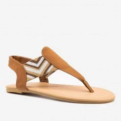 Dollhouse Shoes Striped Elastic Slingback Sandals