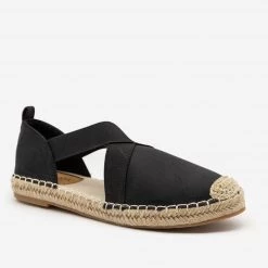 Top Moda Striped Espadrille Elastic Flats
