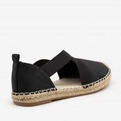 Top Moda Striped Espadrille Elastic Flats