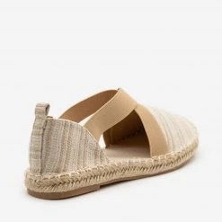 Top Moda Striped Espadrille Elastic Flats
