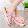 Nature Breeze Striped Espadrille Platform Slides