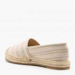 Top Moda Newest Arrivals Striped Espadrille Slip On Flats