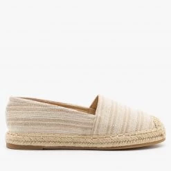 Top Moda Newest Arrivals Striped Espadrille Slip On Flats