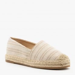 Top Moda Newest Arrivals Striped Espadrille Slip On Flats