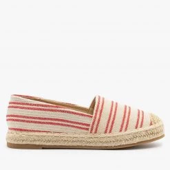 Top Moda Newest Arrivals Striped Espadrille Slip On Flats
