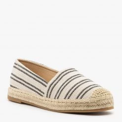 Top Moda Newest Arrivals Striped Espadrille Slip On Flats