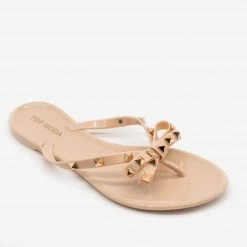 Top Moda Studded Bow Flip Flops Newest Arrivals