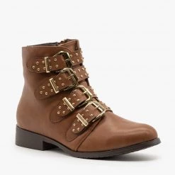 Reneeze Shoes Studded Buckle Boot
