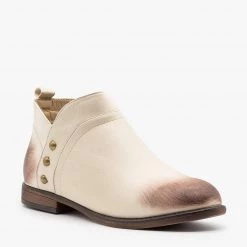 Mata Studded Burnished Toe Booties Newest Arrivals