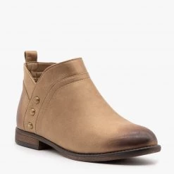 Mata Studded Burnished Toe Booties Newest Arrivals