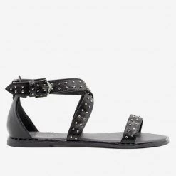 Qupid Shoes Newest Arrivals Studded Criss Cross Sandals