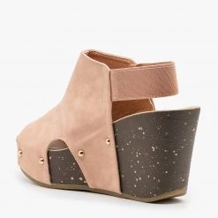 Refresh Studded Open-Toe Platform Fashion Wedges Newest Arrivals