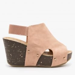 Refresh Studded Open-Toe Platform Fashion Wedges Newest Arrivals