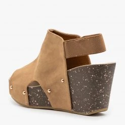 Refresh Studded Open-Toe Platform Fashion Wedges Newest Arrivals