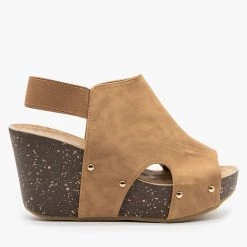 Refresh Studded Open-Toe Platform Fashion Wedges Newest Arrivals