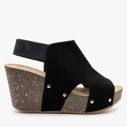 Refresh Studded Open-Toe Platform Fashion Wedges Newest Arrivals