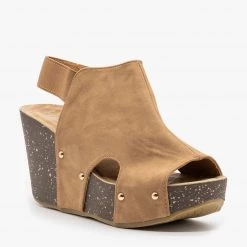 Refresh Studded Open-Toe Platform Fashion Wedges Newest Arrivals