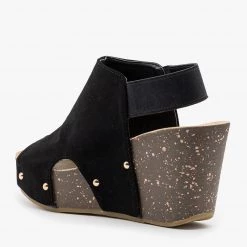 Refresh Studded Open-Toe Platform Fashion Wedges Newest Arrivals