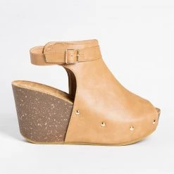 Refresh Studded Open-Toe Wedges Newest Arrivals