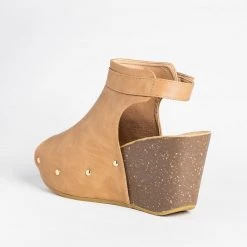 Refresh Studded Open-Toe Wedges Newest Arrivals