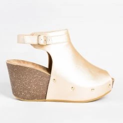 Refresh Studded Open-Toe Wedges Newest Arrivals