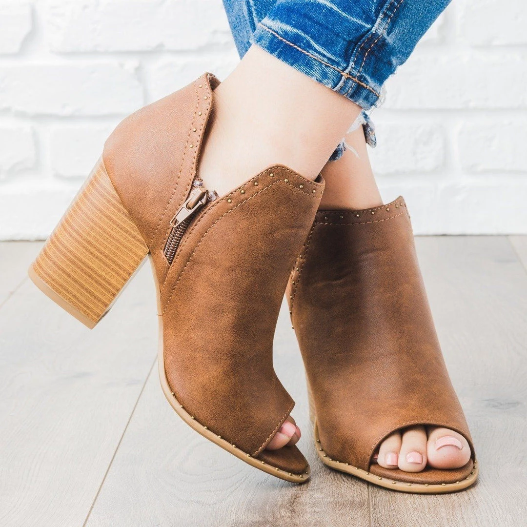 Soda Shoes Newest Arrivals Studded Peep Toe Bootie 4 Soda Shoes Newest Arrivals Studded Peep Toe Bootie