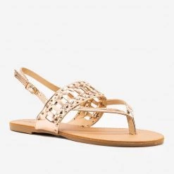 Qupid Shoes Studded Simple Slingback Sandals Newest Arrivals