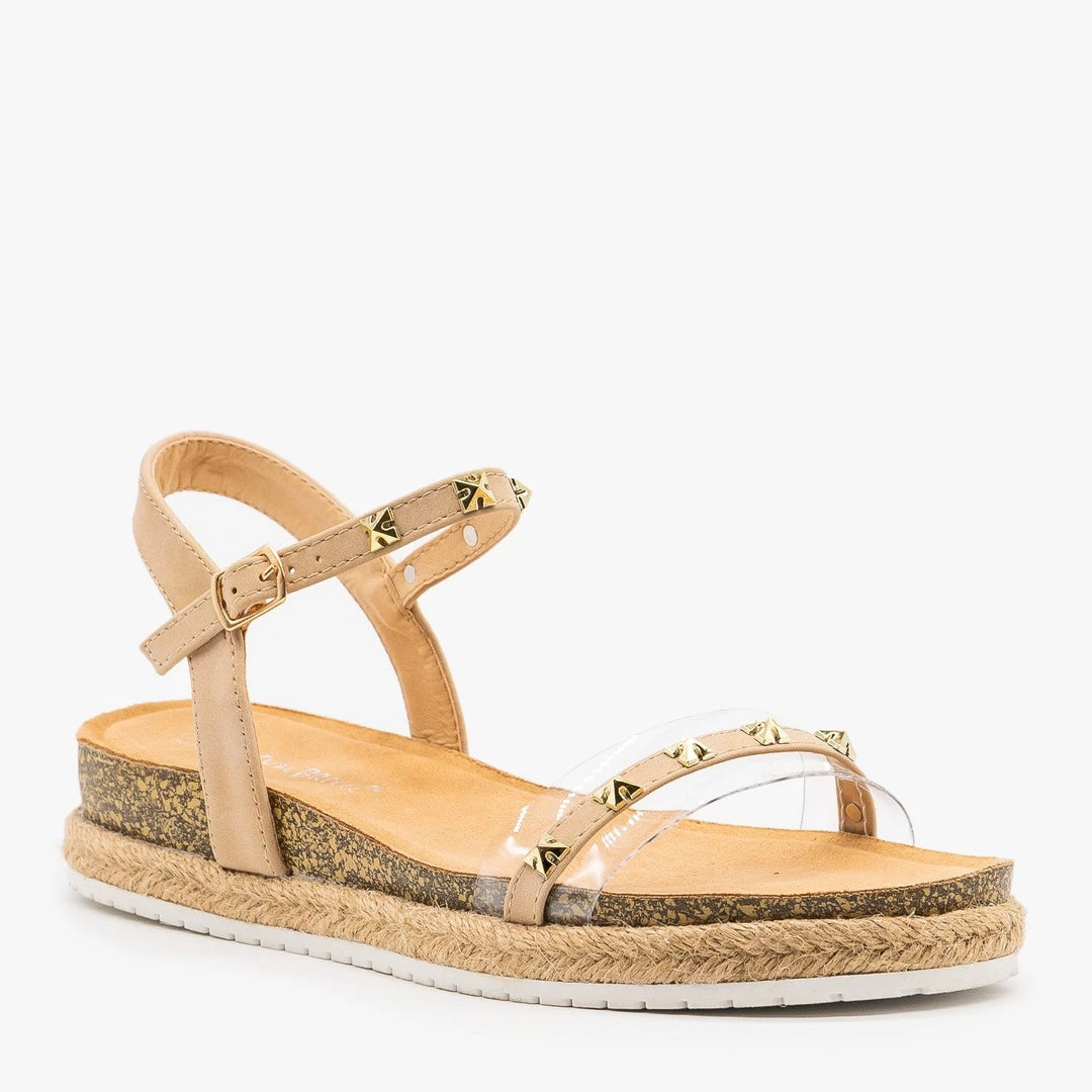 Nature Breeze Studded Strappy Espadrille Sandals 2 Nature Breeze Studded Strappy Espadrille Sandals