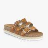 Nature Breeze Studded Triple Buckle Cork Slides