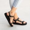 Bamboo Newest Arrivals Studded Velcro Foam Sandals