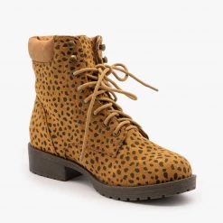 Mata Newest Arrivals Sturdy Cheetah Print Essential Boots