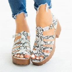 Pazzle Stylish Caged Chunky Sandals Newest Arrivals