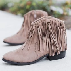 Reneeze Shoes Newest Arrivals Stylish Fringe Western Booties
