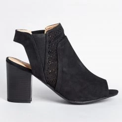 Refresh Stylish Laser Cut Peep Toe Booties Newest Arrivals