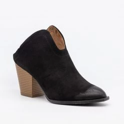 Qupid Shoes Stylish Mule Western Ankle Booties