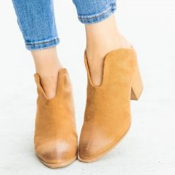 Qupid Shoes Stylish Mule Western Ankle Booties