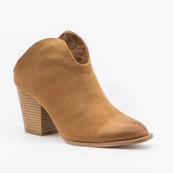 Qupid Shoes Stylish Mule Western Ankle Booties